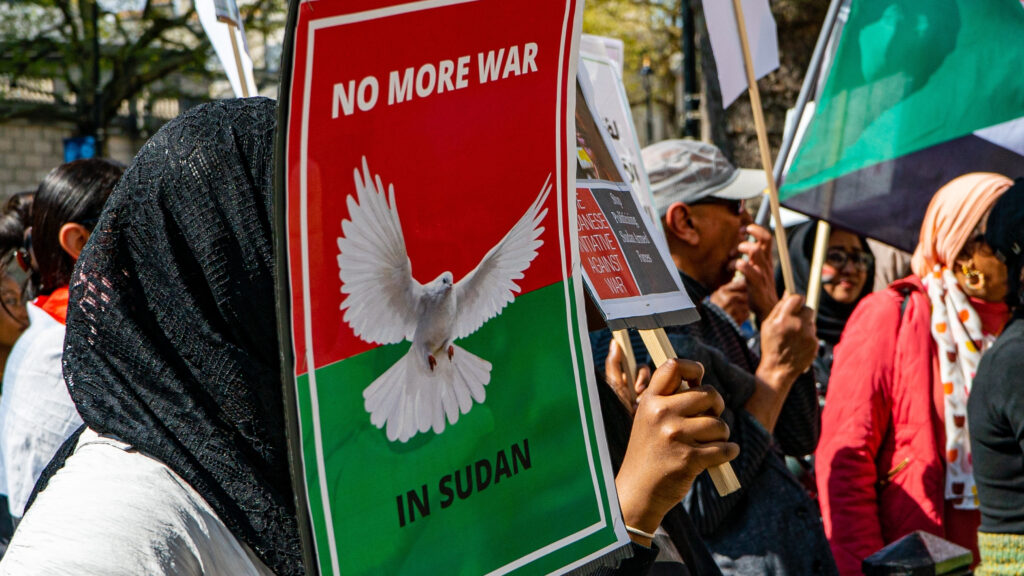 Sudanese Protesters protesting against the war in Sudan between the Military and the RSF